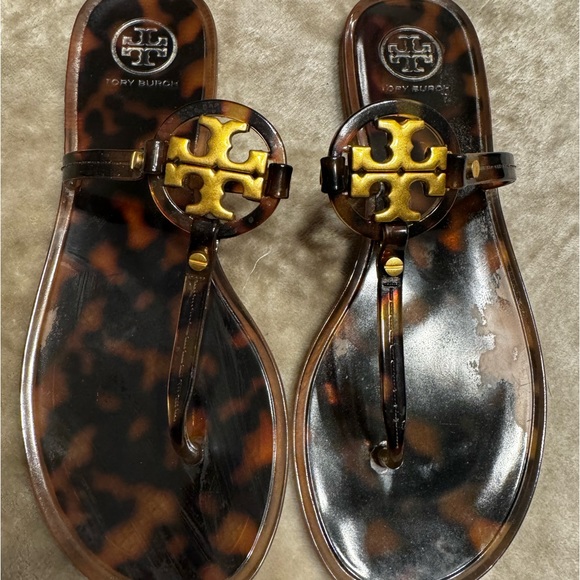Tory Burch Tortoise Mini Miller Sandals - Picture 1 of 6